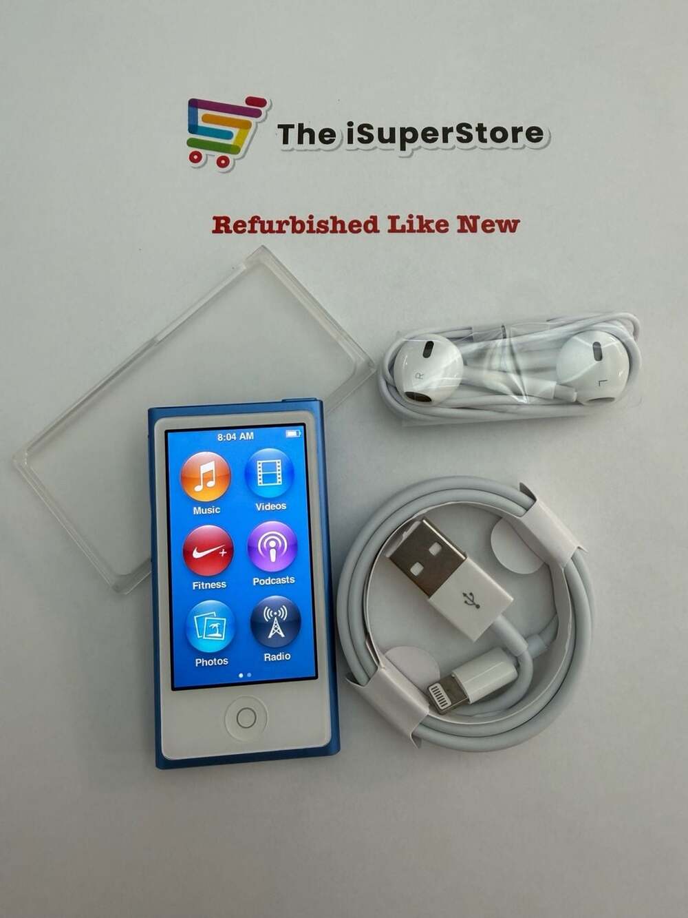 Apple iPod Nano 7th Generation 16GB Blue Refurbished with Accessories